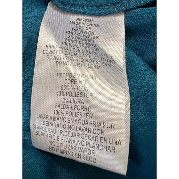 New Alex Evenings Women's Plus Size 16W Stretch Lace Bodice Mock One Piece Gown - Picture 11 of 11